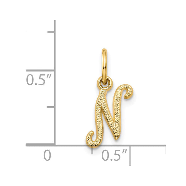 14KT Yellow Gold 16X7MM Initial Pendant; Initial N. Chain not Included