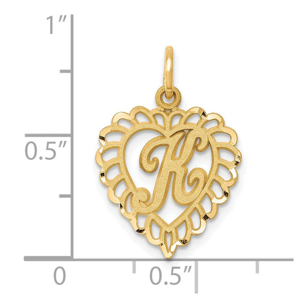 14k Initial K Charm