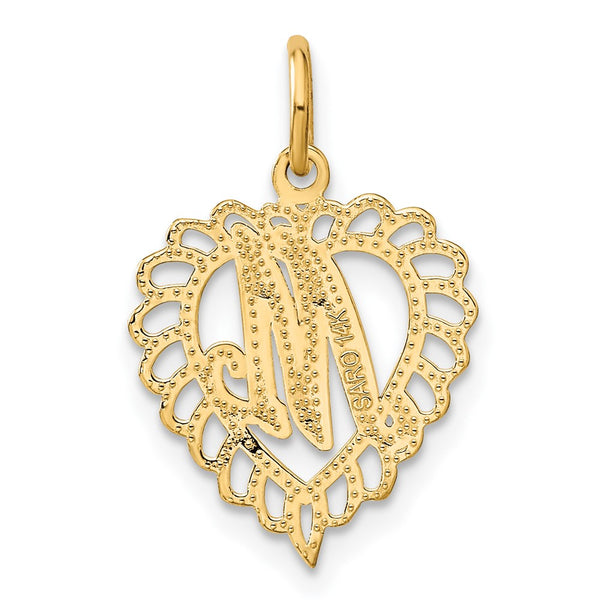 14k Initial M Charm