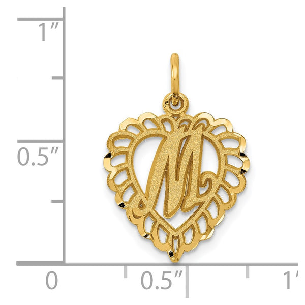 14k Initial M Charm