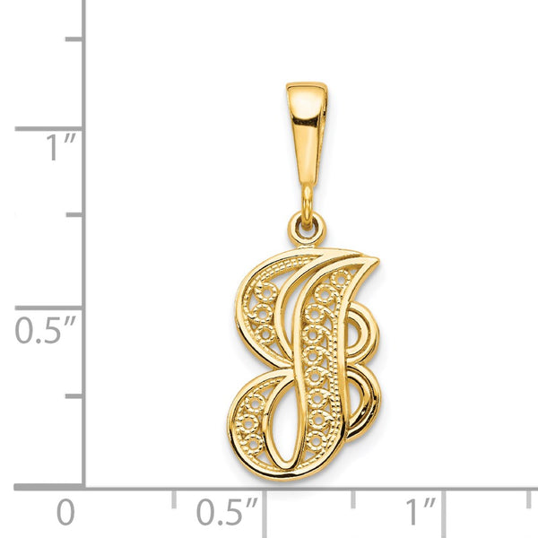 14k Initial J Charm