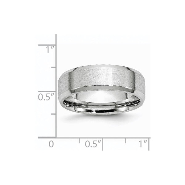 Cobalt Beveled Edge Satin and Polished 7mm Band