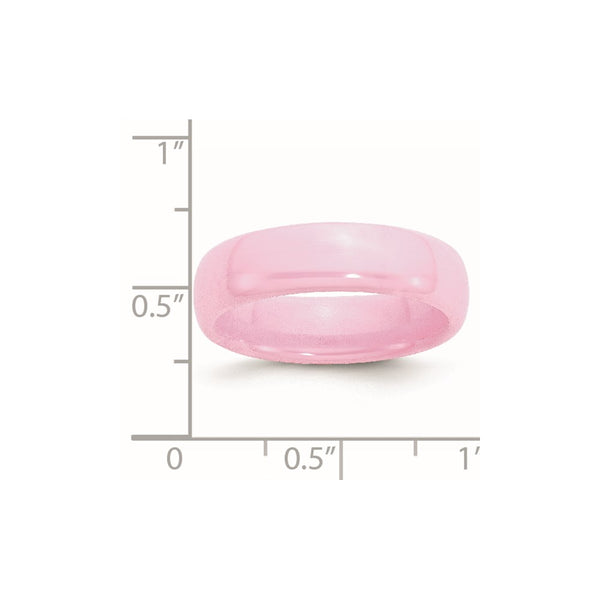 Ceramic Pink 6mm Polished Band