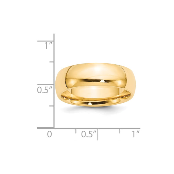 7MM Wedding Comfort Fit Ring in 14KT Yellow Gold; Size 5