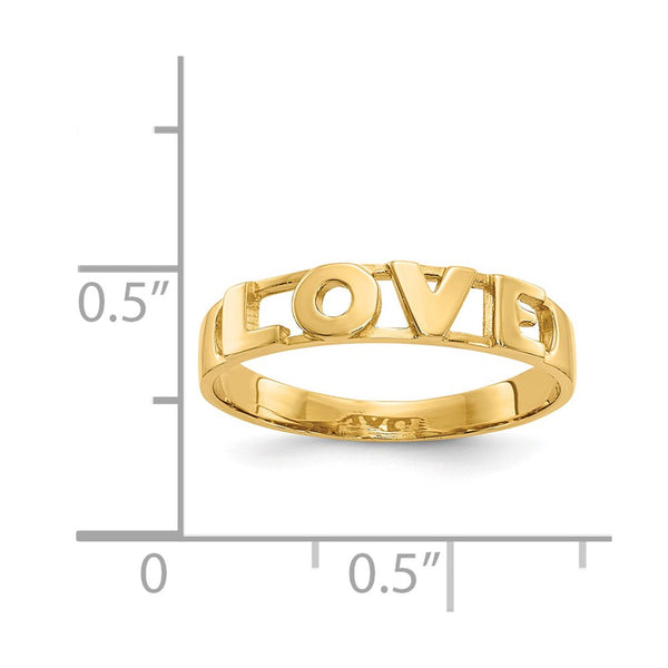 14KT Yellow Gold Love Ring; Size 6