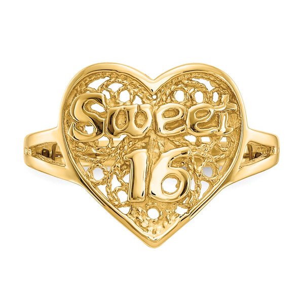 14KT Yellow Gold Sweet 16 Ring; Size 6