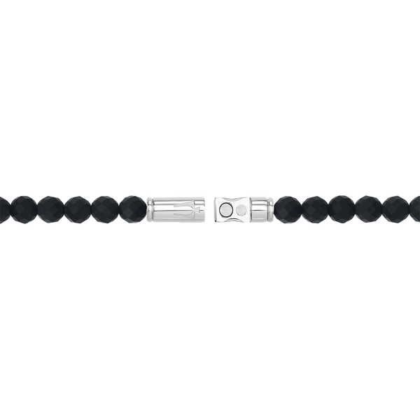 Bulova Marc Anthony Collection Sterling Silver and Onyx Bracelet