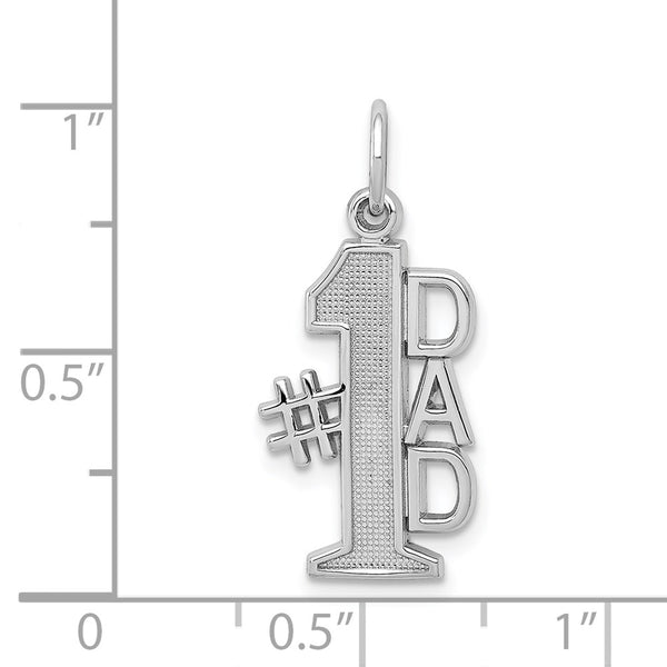 14k White Gold Polished #1 Dad Charm