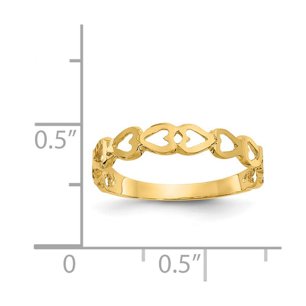 14KT Yellow Gold Heart Ring; Size 6