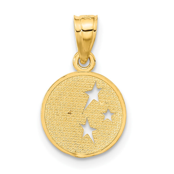 14KT Yellow Gold 20X13MM Moon and Stars Pendant. Chain Not Included