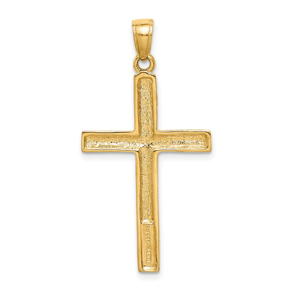 14KT Yellow Gold 40X20MM Cross Pendant-Chain Not Included