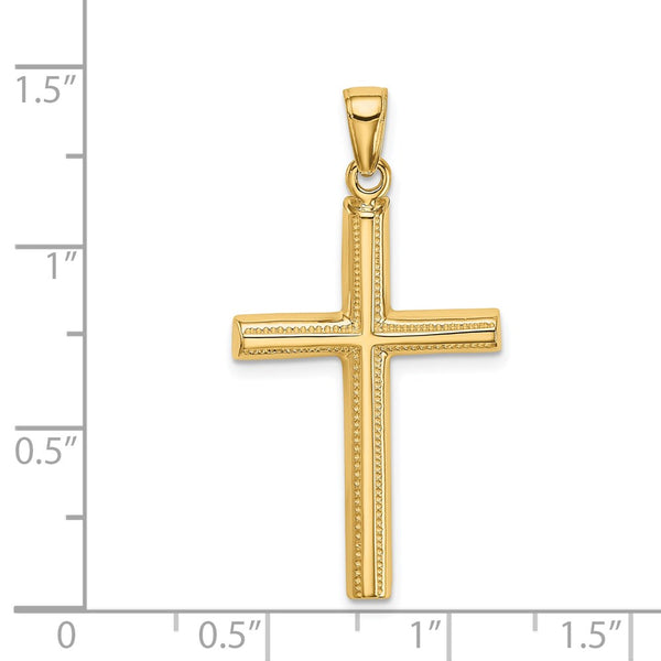 14KT Yellow Gold 40X20MM Cross Pendant-Chain Not Included