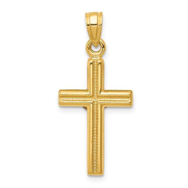 14k Hollow Crucifix Pendant. Chain not Included