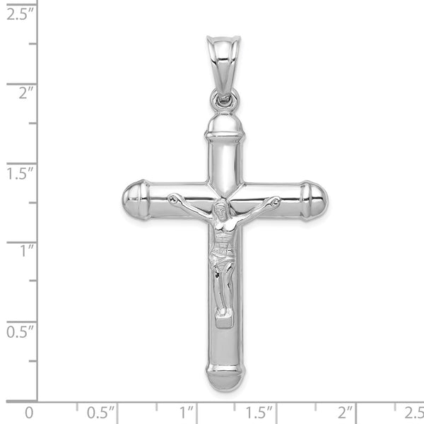 14KT White Gold 56X31MM Reversible Crucifix Cross Pendant. Chain Not Included