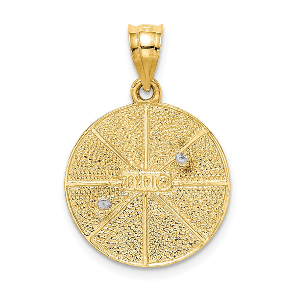 14KT Gold Satin Finish Star of David Disc Pendant. Chain Not Included