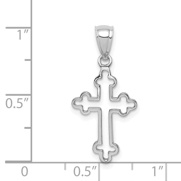 14KT White Gold Cross Pendant. Chain Not Included