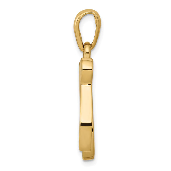 14KT Yellow Gold 27X20MM Chai Pendant. Chain Not Included