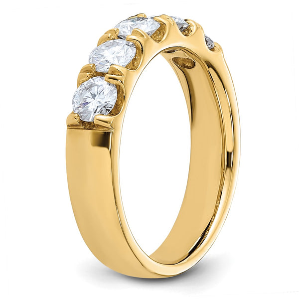 4MM Round Moissanite Anniversary 5-Stone Ring in 14KT Yellow Gold; Size 7