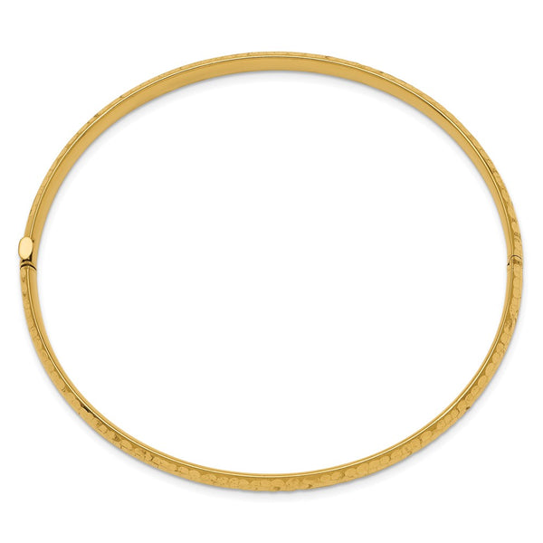 14KT Yellow Gold 7-inch 6MM Bangle Hinged Bracelet