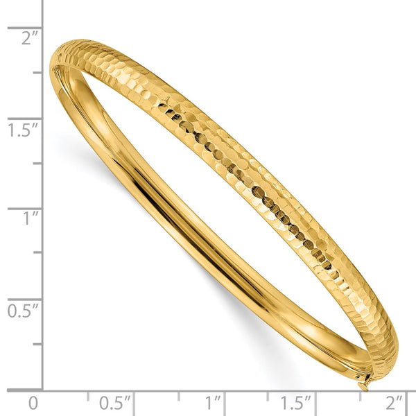 14KT Yellow Gold 7-inch 6MM Bangle Hinged Bracelet