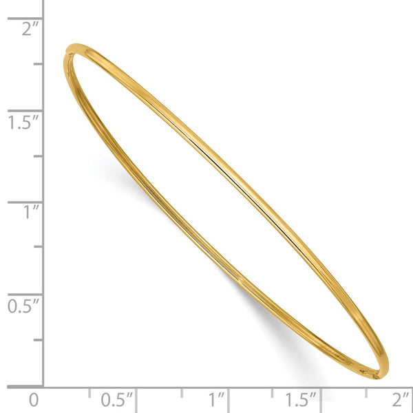 14KT Yellow Gold 8-inch 1.5MM Bangle Slip-On Bracelet