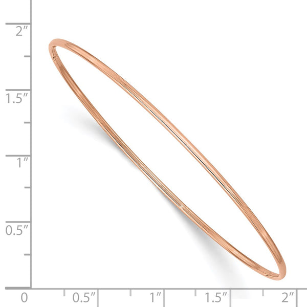 14KT Rose Gold 8-inch 1.5MM Bangle Slip-On Bracelet