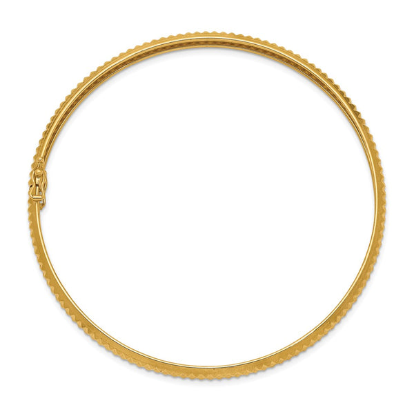 14KT Yellow Gold 8-inch 5MM Safety Clasp Flexible Bangle Bracelet