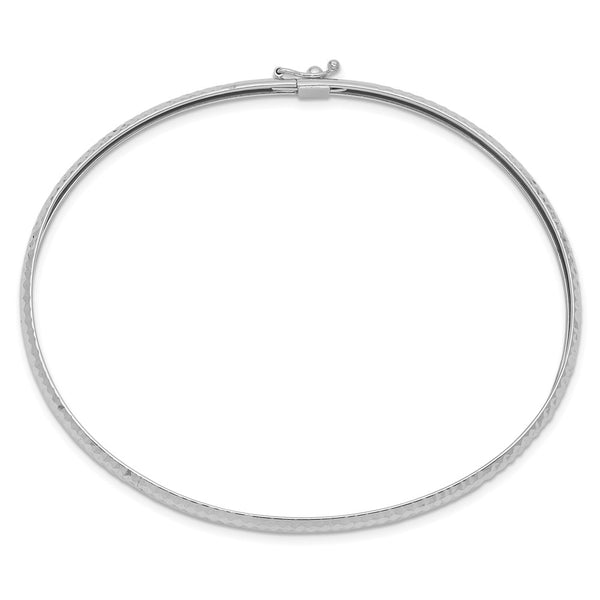 14KT White Gold 7.5-inch 4MM Flexible Bangle Bracelet