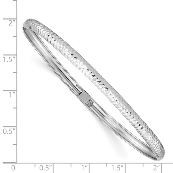 14KT White Gold 7.5-inch 4MM Flexible Bangle Bracelet