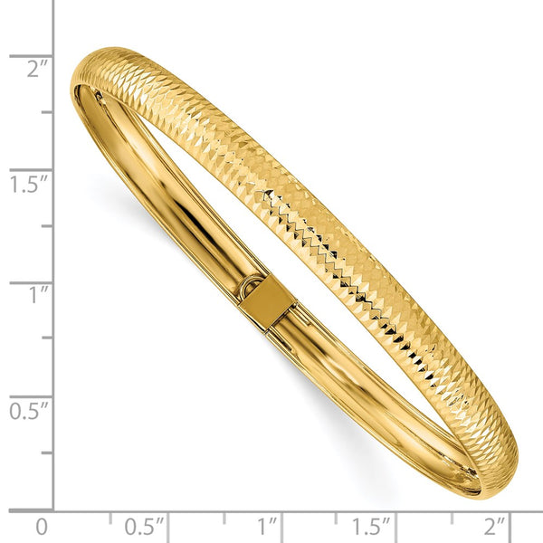 14KT Yellow Gold 7.5-inch 6.15MM Flexible Bangle Bracelet