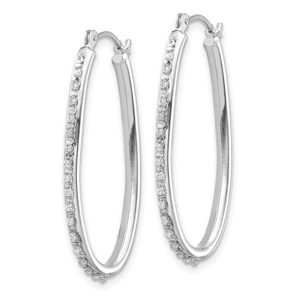 Diamond Fascination Diamond Accent Hinged Hoop Earrings in 14KT White Gold