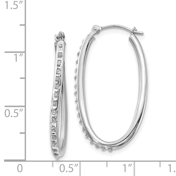 Diamond Fascination Diamond Accent Hinged Hoop Earrings in 14KT White Gold