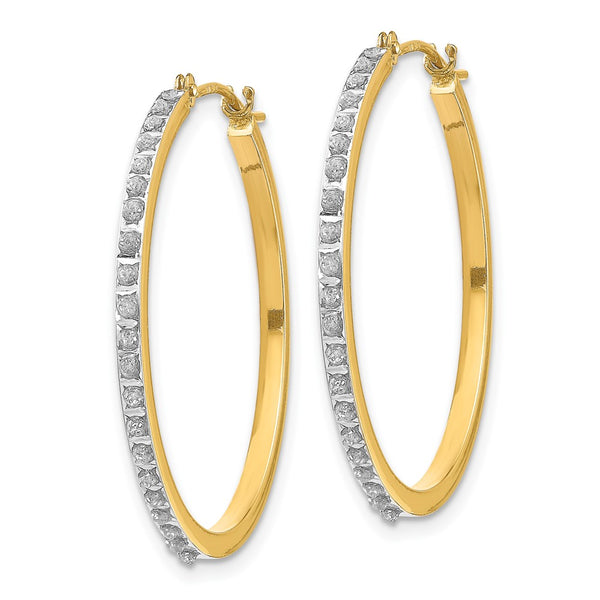 Diamond Fascination Hinged Diamond Accent Hoop Earrings in 14KT Yellow Gold