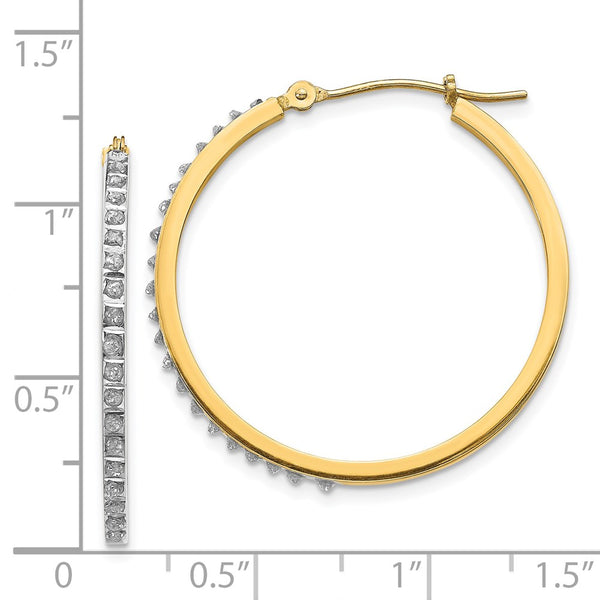 Diamond Fascination Hinged Diamond Accent Hoop Earrings in 14KT Yellow Gold