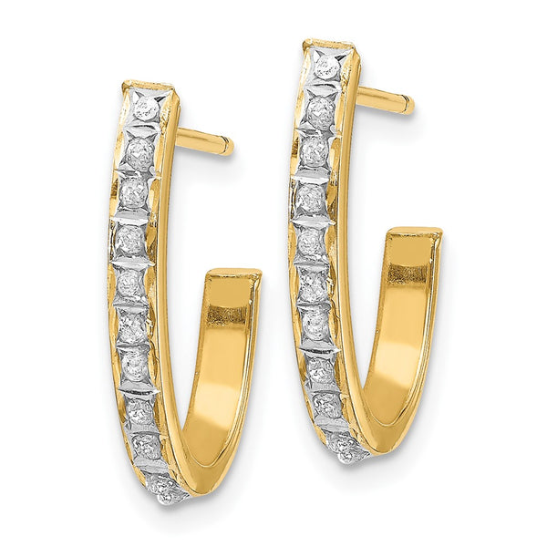 Diamond Fascination Diamond Accent Hoop Earrings in 14KT Yellow Gold