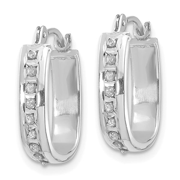 Diamond Fascination Diamond Accent Hinged Hoop Earrings in 14KT White Gold