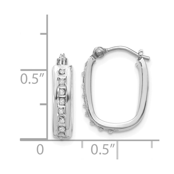 Diamond Fascination Diamond Accent Hinged Hoop Earrings in 14KT White Gold