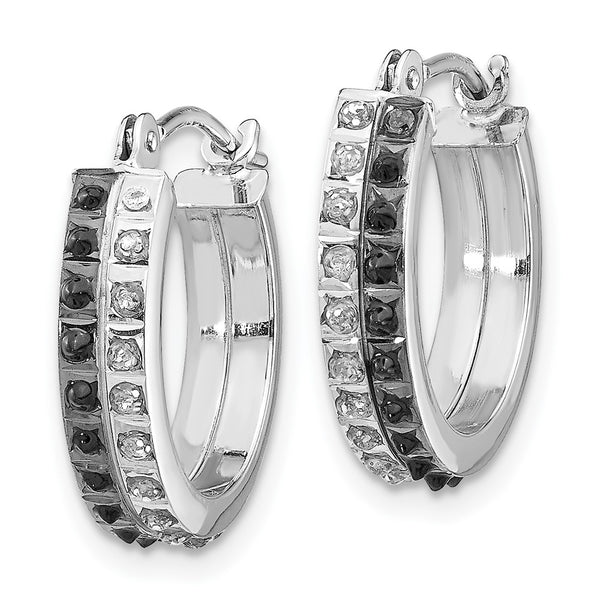 Diamond Fascination Hinged Diamond Accent Hoop Earrings in 14KT White Gold