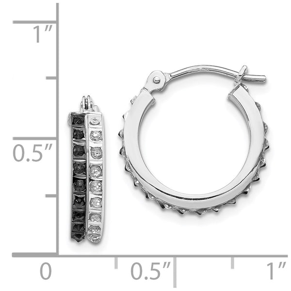 Diamond Fascination Hinged Diamond Accent Hoop Earrings in 14KT White Gold