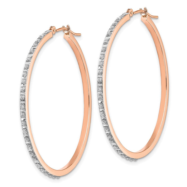 Diamond Fascination 14KT Rose Gold Diamond 40X2MM Diamond Accent Hoop Earrings