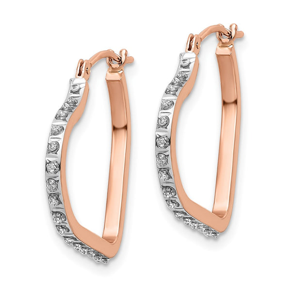 Diamond Fascination Diamond Accent Heart Hoop Earrings in 14KT Rose Gold