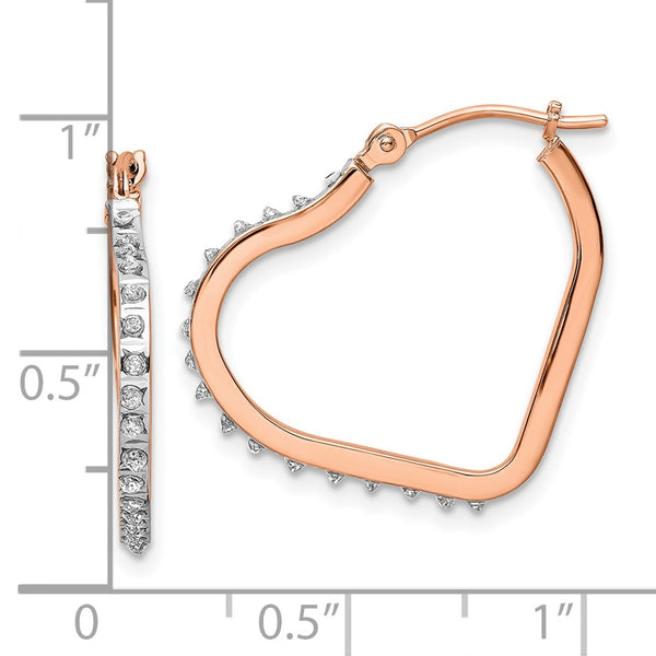 Diamond Fascination Diamond Accent Heart Hoop Earrings in 14KT Rose Gold