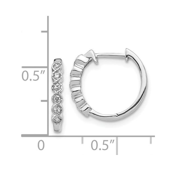 1/8 CTW Diamond Hoop Earrings in 14KT White Gold