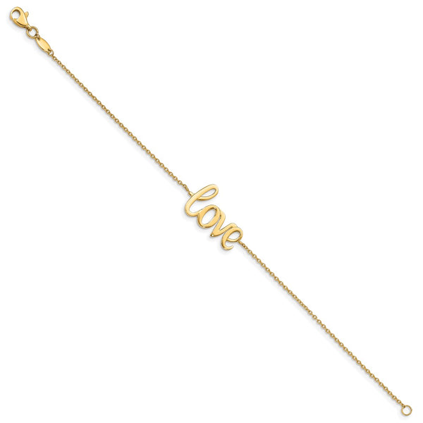 14KT Yellow Gold Love Lobster Clasp Bracelet