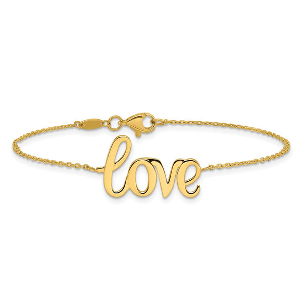 14KT Yellow Gold Love Lobster Clasp Bracelet