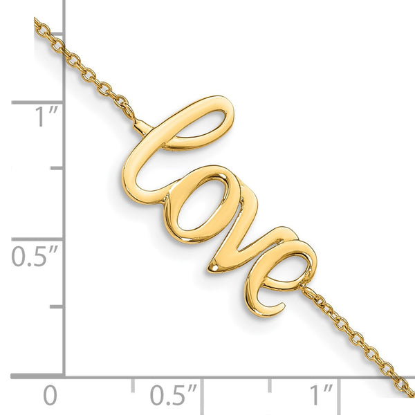 14KT Yellow Gold Love Lobster Clasp Bracelet