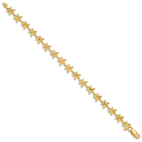 14KT Yellow Gold 7-inch 8MM Starfish Bracelet