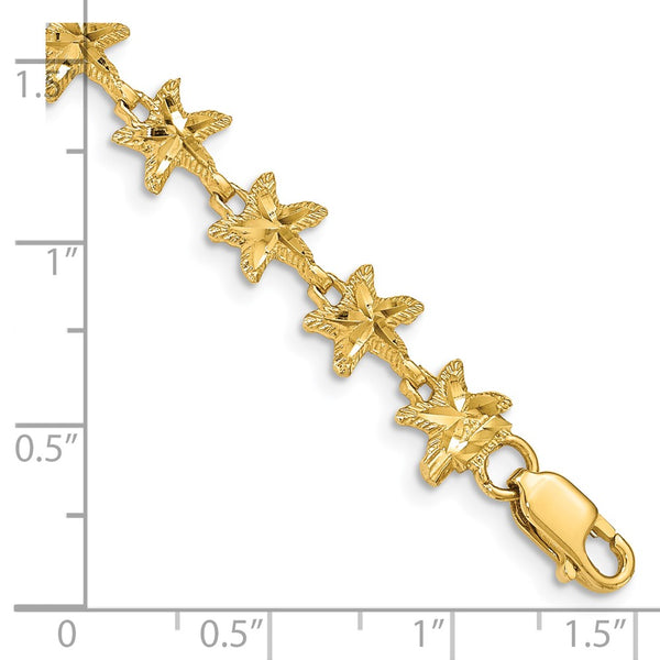 14KT Yellow Gold 7-inch 8MM Starfish Bracelet