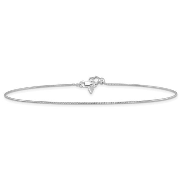 Sterling Silver 11-inch Adjustable Anklet