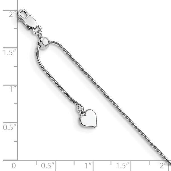 Sterling Silver 11-inch Adjustable Anklet